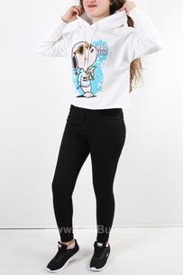 Hipatu Kadın Mad Brand Yazı Baskılı Sweatshirt
