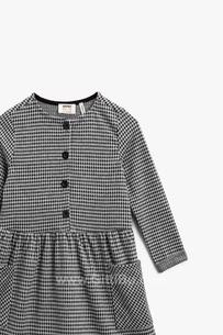 Koton Kız Çocuk Kareli Cepli Düğmeli Uzun Kollu Elbise
