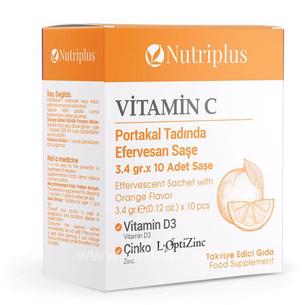 Nutrıplus Vitamin C,Vitamin D3 Ve Çinko İçeren Efervesan Takviye Edici