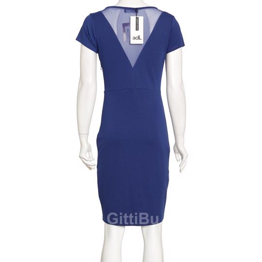 Adl Mini Elbise Beden: S Detaylar Mavi Kısa Kollu Gece Kayık Yaka