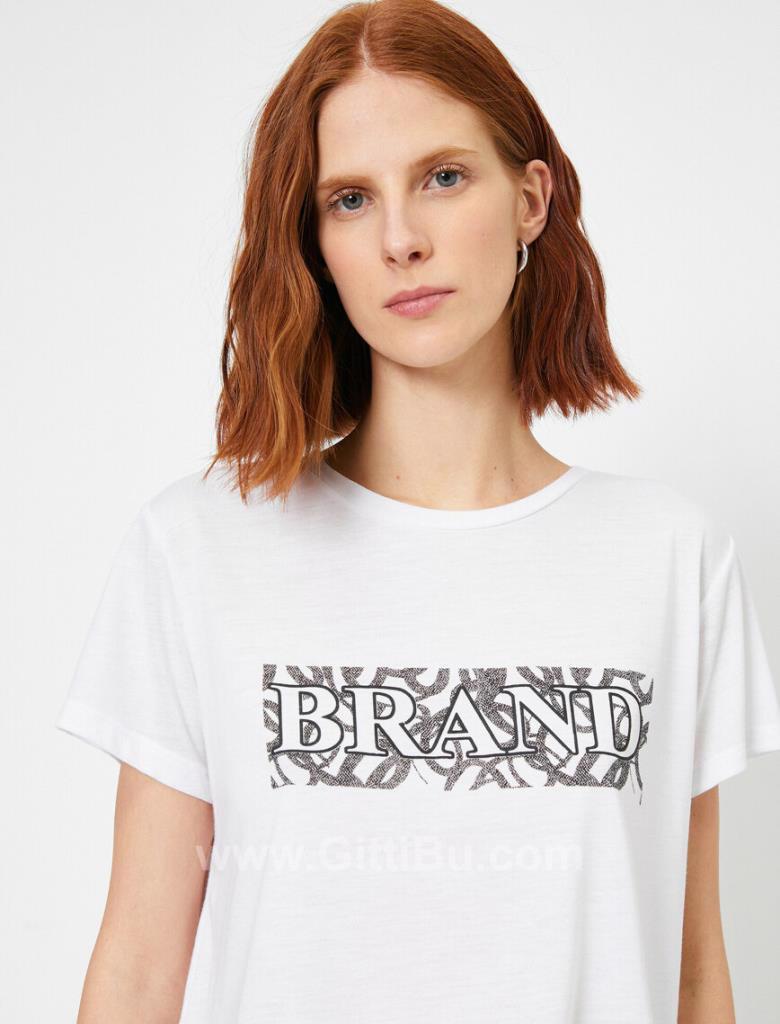 Koton Kadın Brand Yazılı Tişört