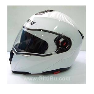 Helmet 961 M Çene Açılır Beyaz Kask Maskeli