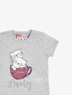 Koton Kız Bebek Kedili Tişört