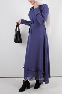 Hipatu Kadın Ön Detaylı Uzun Elbise
