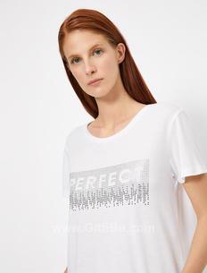 Koton Kadın Pullu Perfect Baskılı Tişört