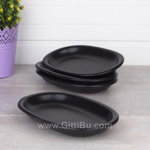 19 Cm Mat Siyah Kayık Tabak