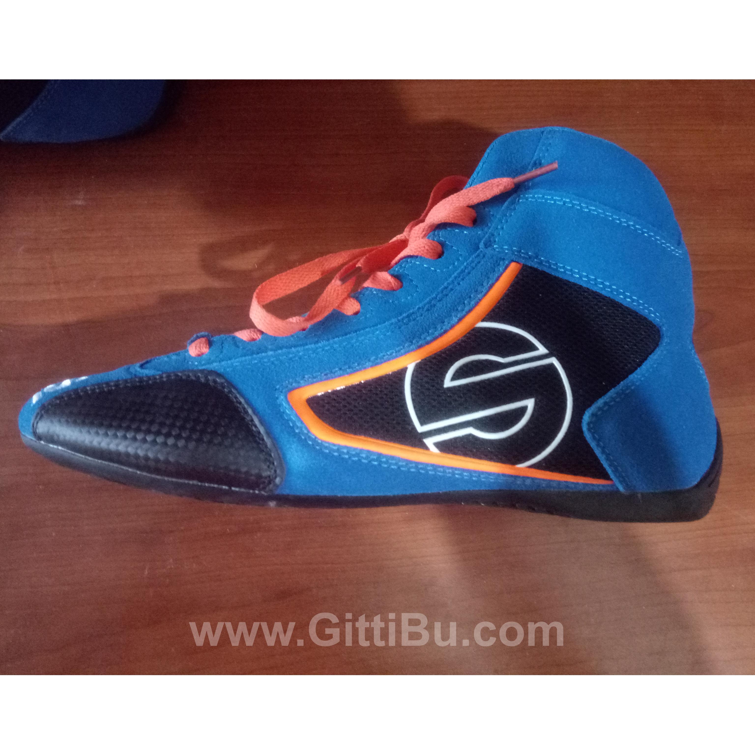 Sparco Yas-Mıd Racing Shoes Mavi Turuncu(Süet Yarış Ayakkabısı) - 41 Numara